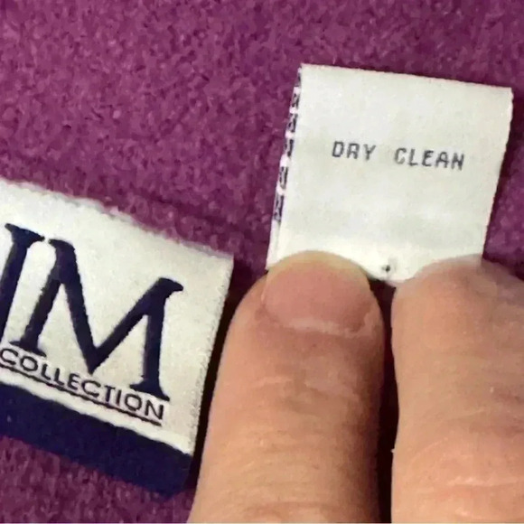 JM Collection Jennifer Moore 100% Wool Cardigan L Purple Vintage - Picture 5 of 6